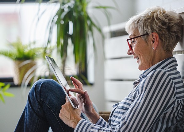lady using a tablet computer