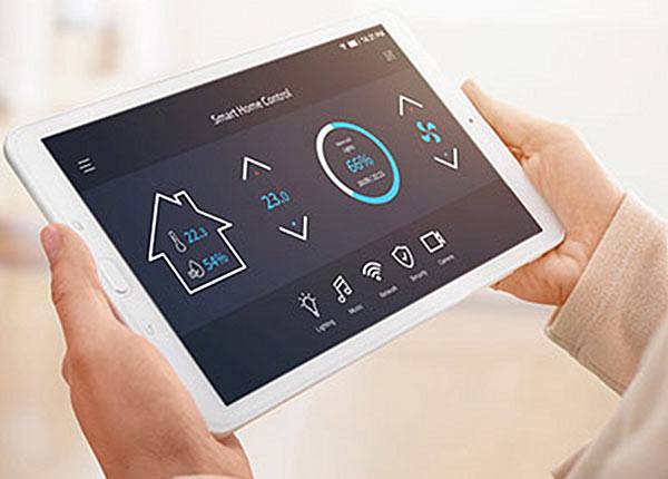 smart home controls on an ipad